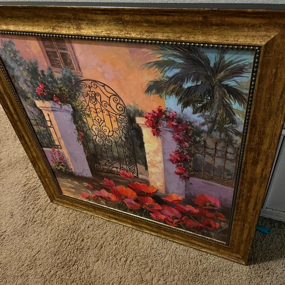 Vintage Joan Cole Wrought Iron Garden Gate - Vintage Oil Painting on canvas - Picture 1 of 4